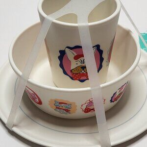 Pillowfort Target 3 pc Figural Animal Kids Dinnerware Cup Bowl Plate Set NWT